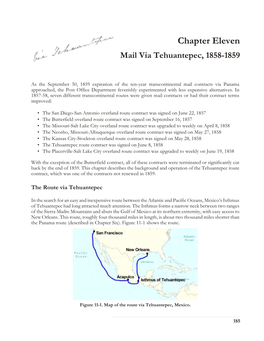 Chapter Eleven Mail Via Tehuantepec, 1858-1859