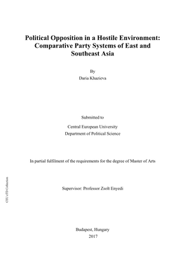 Comparative Party Systems of East and Southeast Asia
