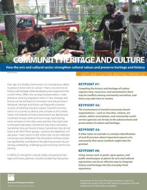 Community Heritage and Culture