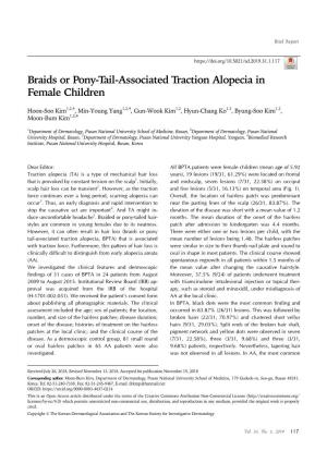 Braids Or Pony-Tail-Associated Traction Alopecia in Female Children