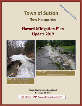 Town of Sutton, NH Hazard Mitigation Plan Update 2019