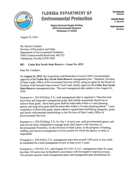 Cedar Key Scrub State Reserve Approved UMP 2019