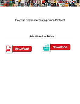 Exercise Tolerance Testing Bruce Protocol