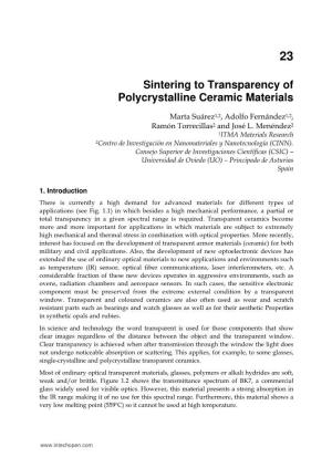 Sintering to Transparency of Polycrystalline Ceramic Materials