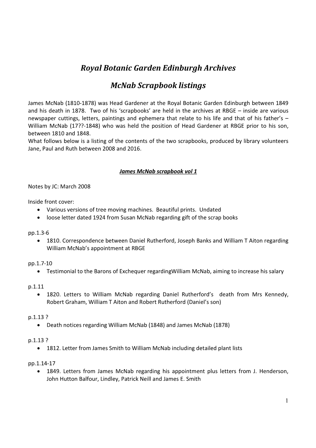 Royal Botanic Garden Edinburgh Archives Mcnab Scrapbook Listings