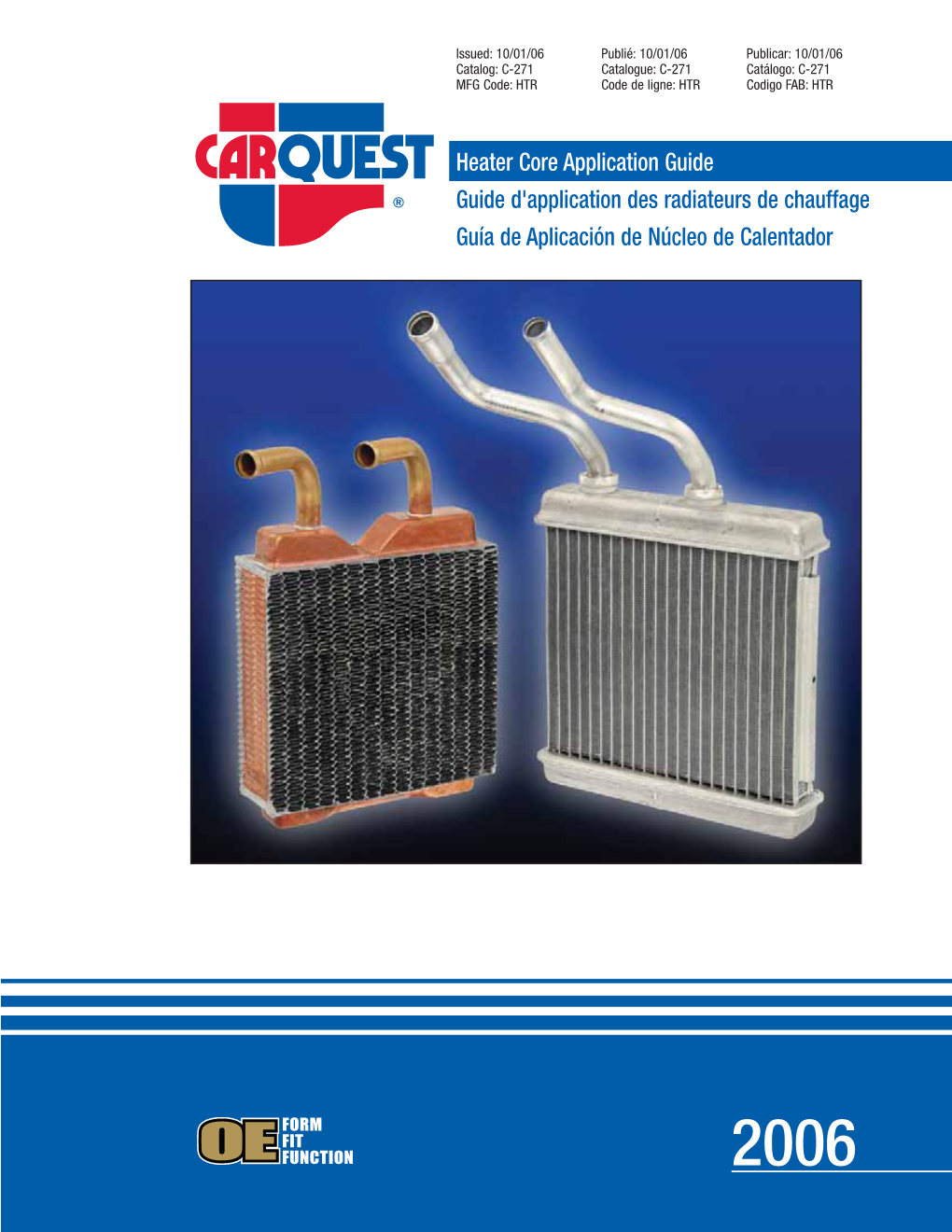 CARQUEST Heater Core Application Guide