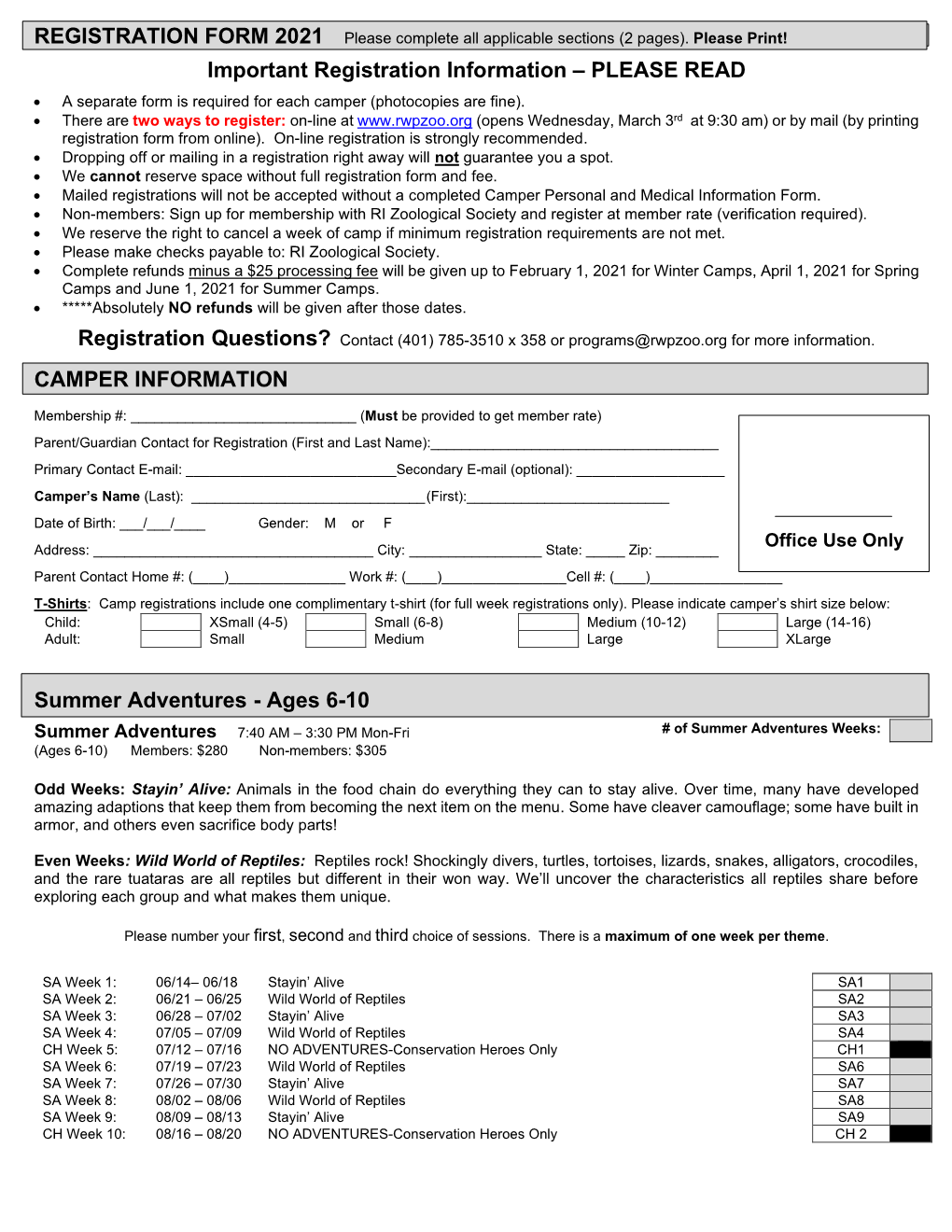 Mail-In Registration Form