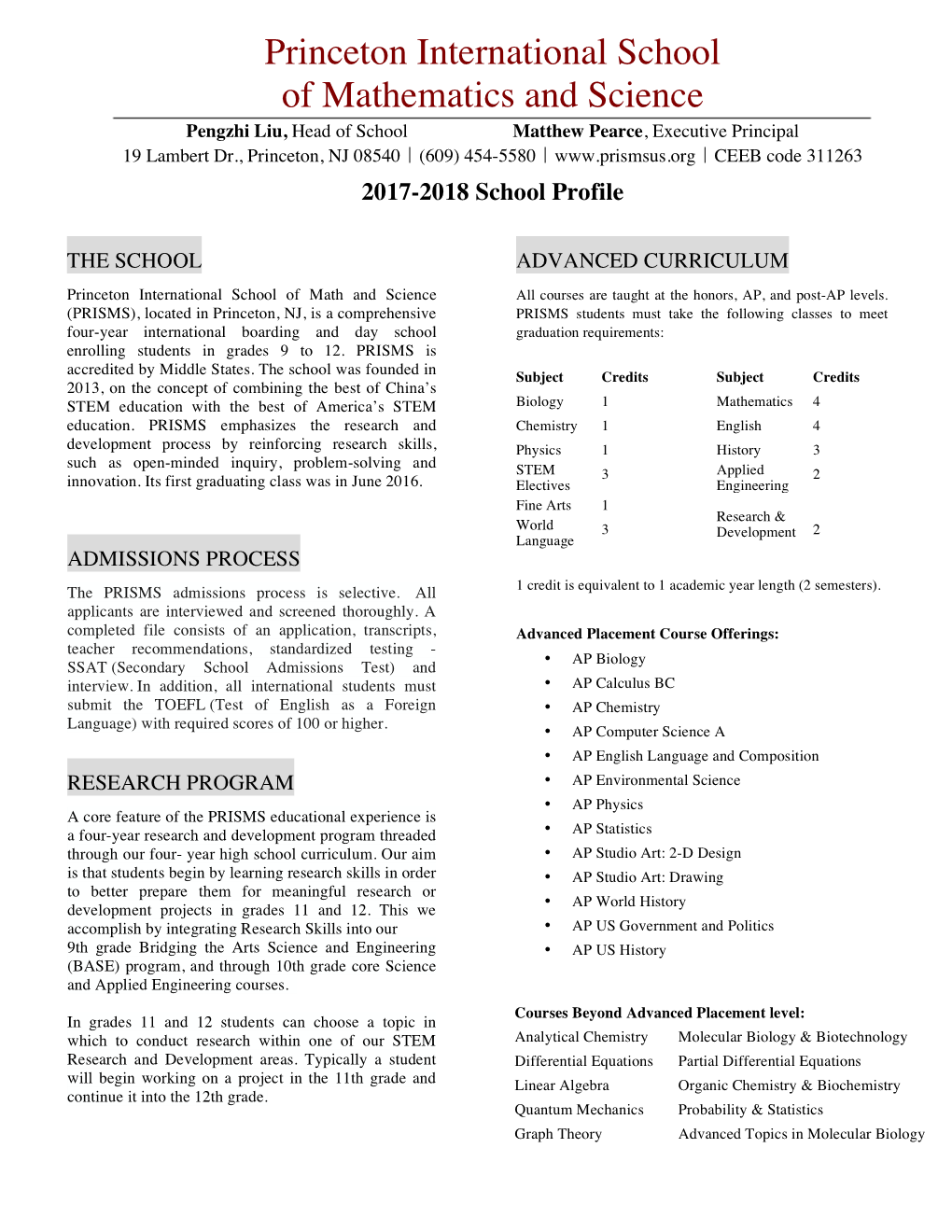 Princeton International School of Mathematics and Science