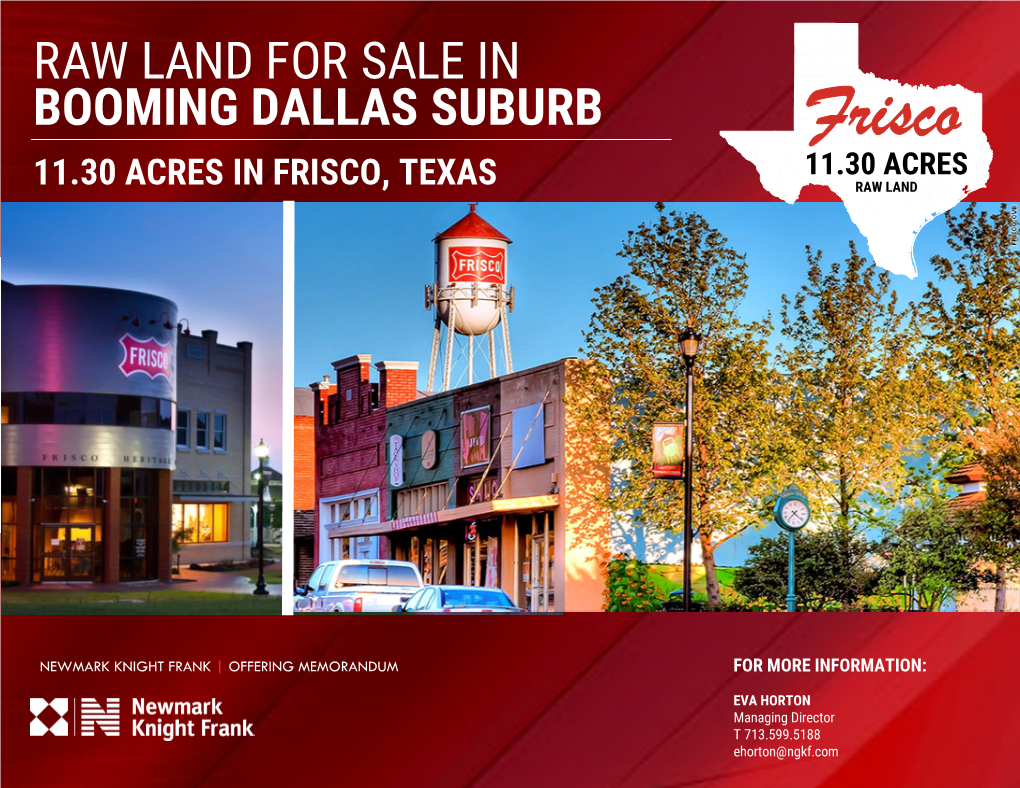 Frisco 11.30 ACRES 11.30 ACRES in FRISCO, TEXAS RAW LAND