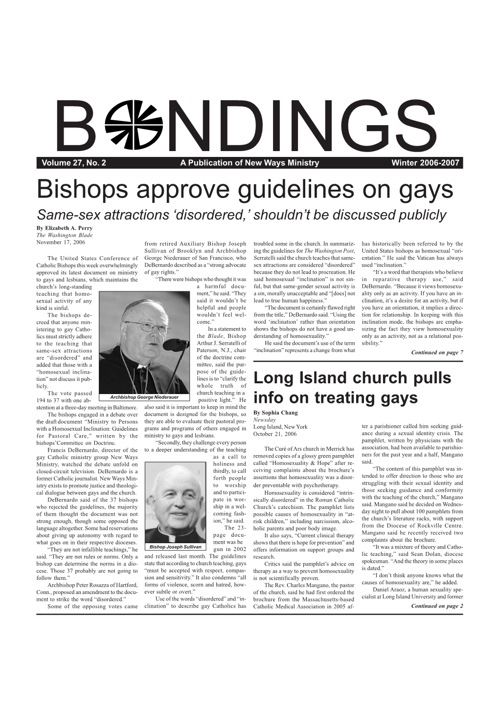 Bishops Approve Guidelines on Gays Same-Sex Attractions ‘Disordered,’ Shouldn’T Be Discussed Publicly by Elizabeth A