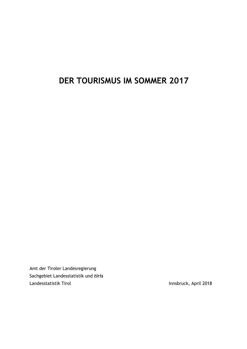 Der Tourismus Im Sommer 2017