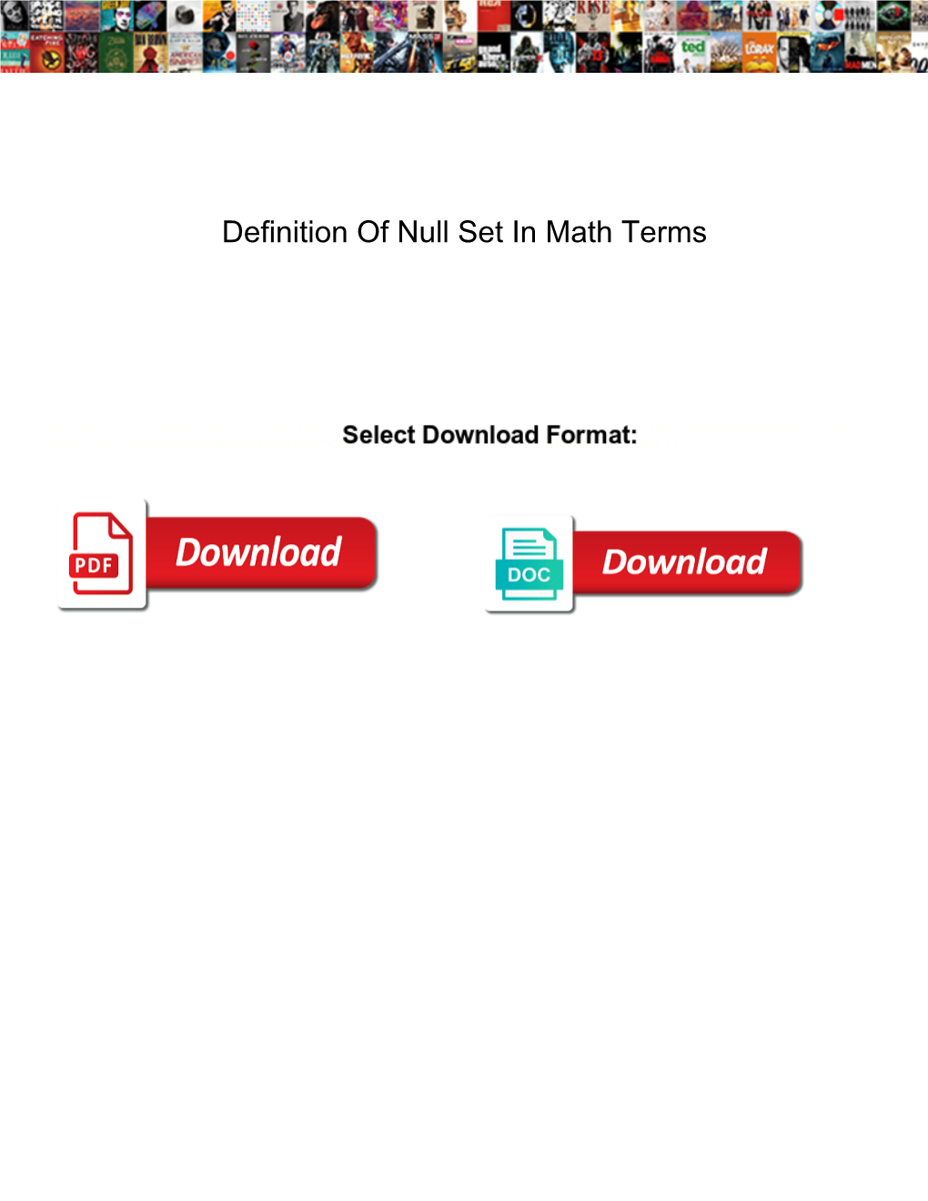 Definition of Null Set in Math Terms