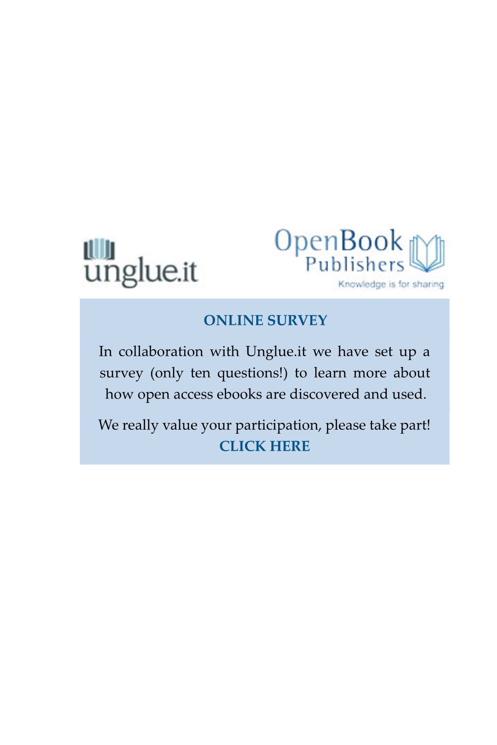 Only Ten Questions!) to Learn More About How Open Access Ebooks Are Discovered and Used