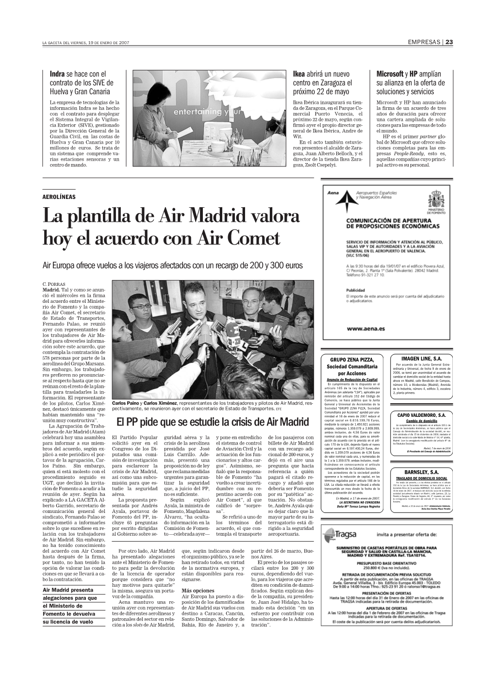 La Plantilla De Air Madrid Valora Hoy El Acuerdocon Air Comet