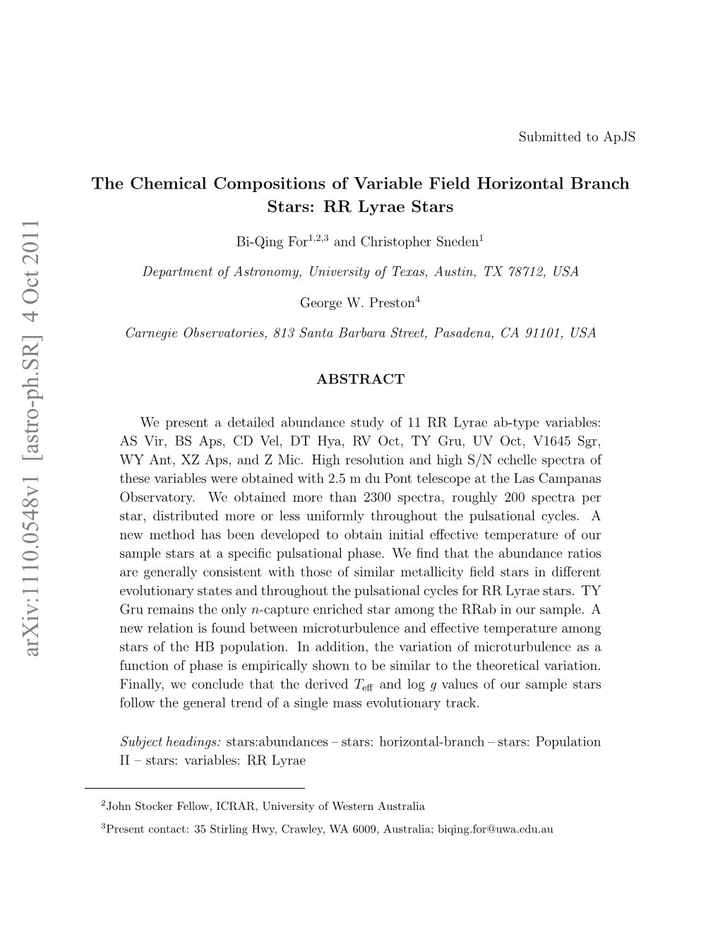 The Chemical Compositions of Variable Field Horizontal Branch
