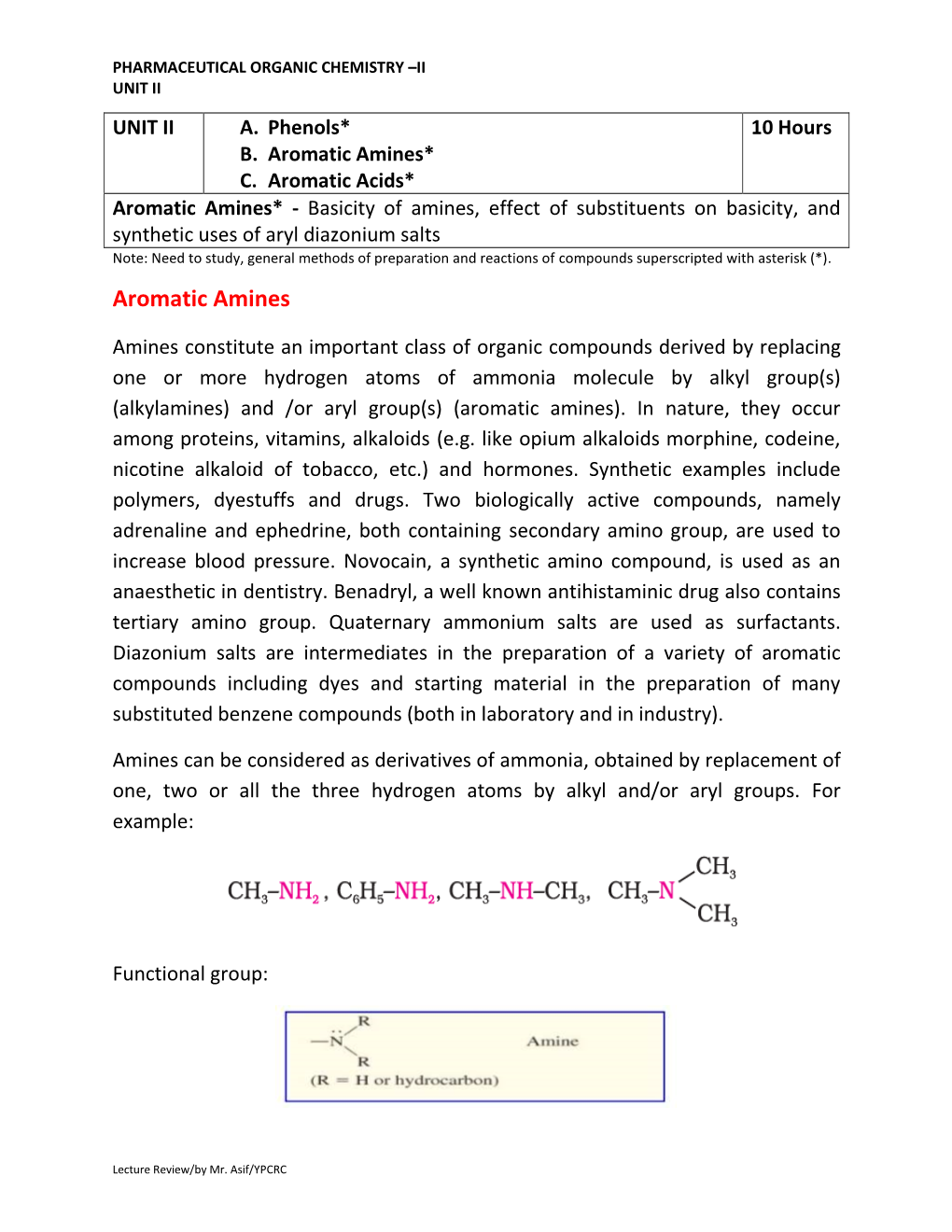 Aromatic Amines* C