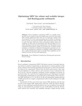 Optimizing MPC for Robust and Scalable Integer and Floating-Point Arithmetic