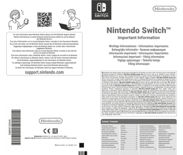 Nintendo Switch™ for More Information About Nintendo Switch, Please Visit the Nintendo Support Website