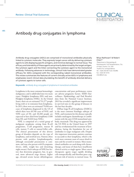 Antibody Drug Conjugates in Lymphoma