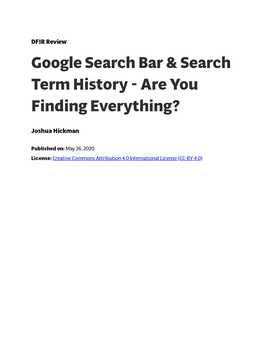 Google Search Bar & Search Term History