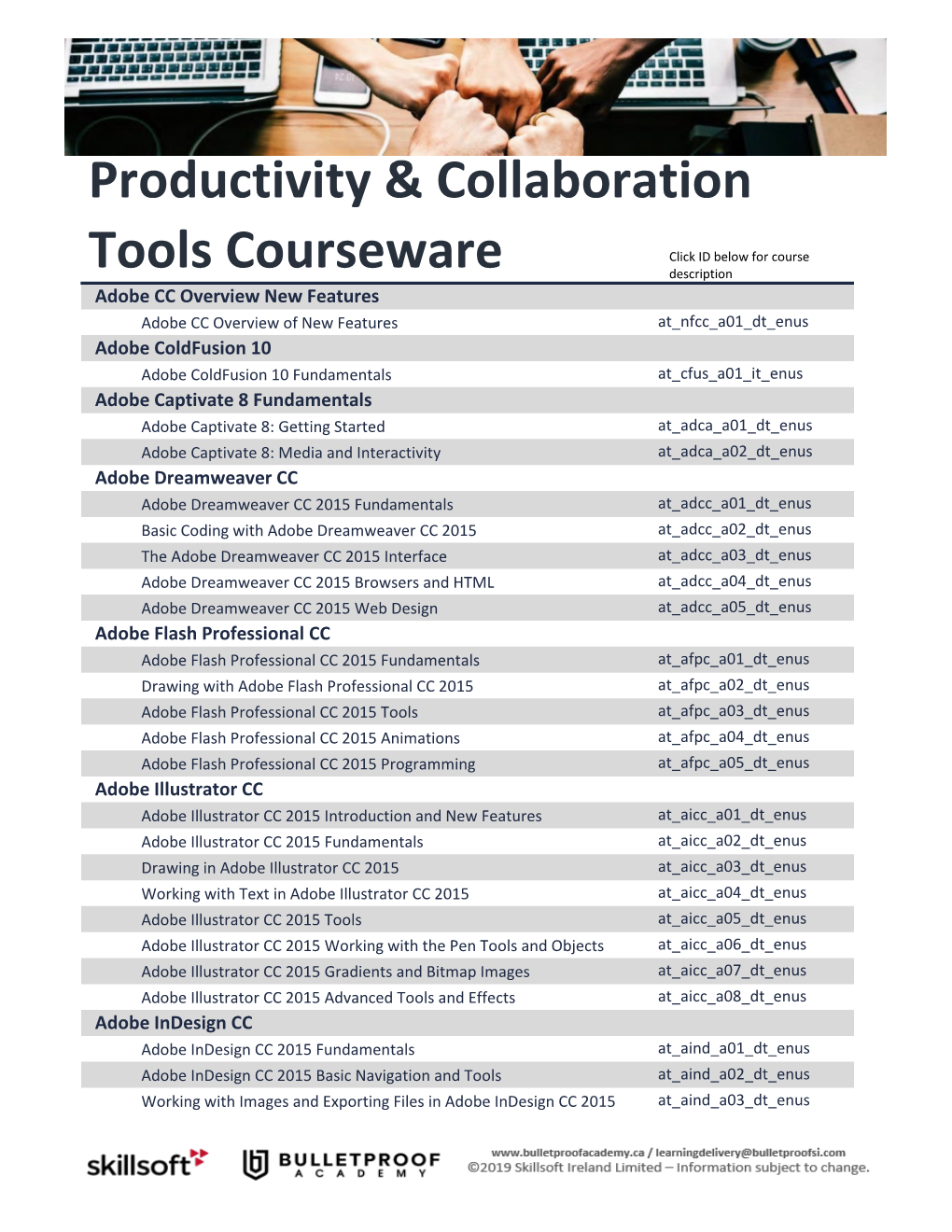 Productivity & Collaboration Tools Courseware