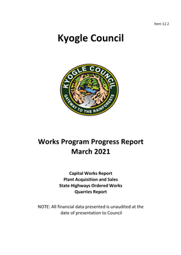 Item 12.2 Works Program Progress Report