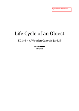 Life Cycle of an Object EC146 – a Wooden Canopic Jar Lid