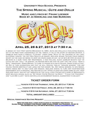 THE SPRING MUSICAL: Guys and Dolls