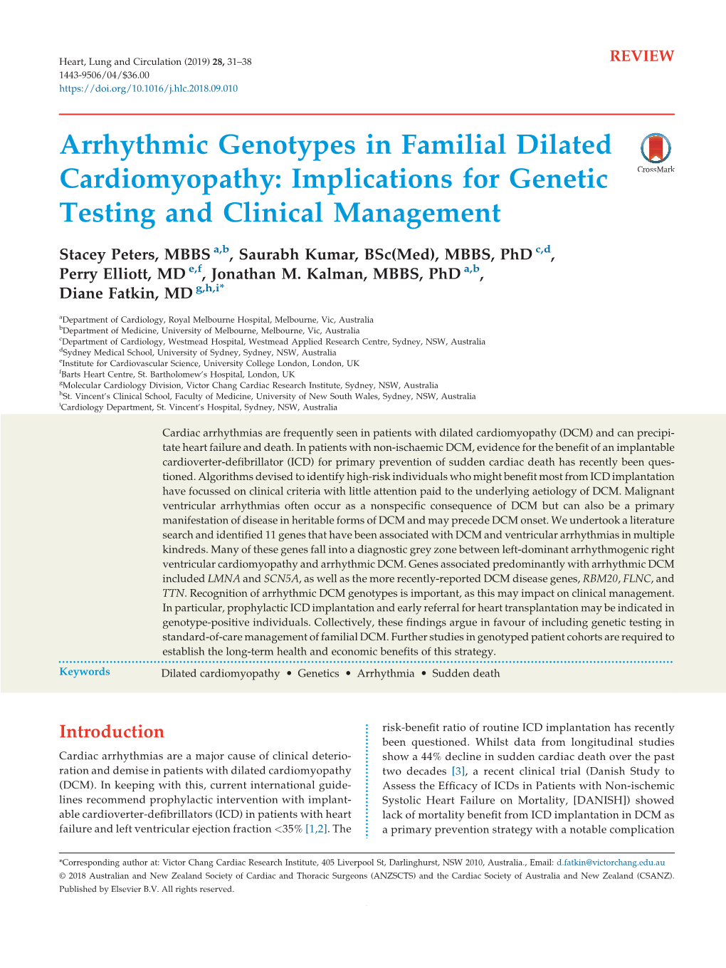 Arrhythmic Genotypes in Familial Dilated Cardiomyopathy 33