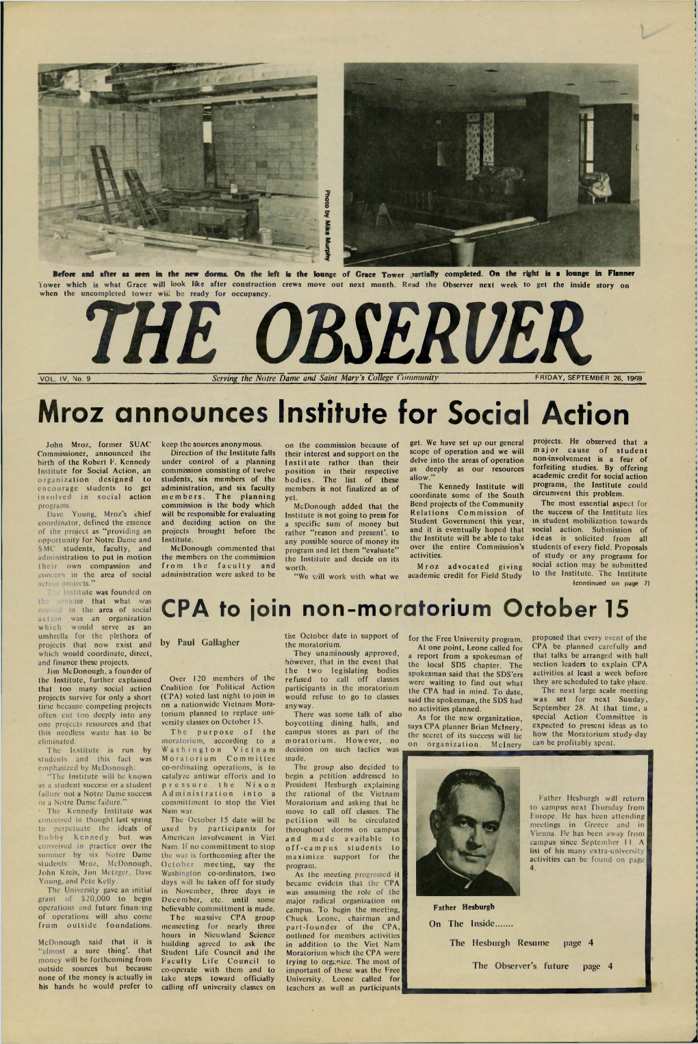 Mroz Announces Institute for Social Action