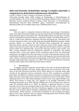 Style and Intensity of Hydration Among C-Complex Asteroids: a Comparison to Desiccated Carbonaceous Chondrites S