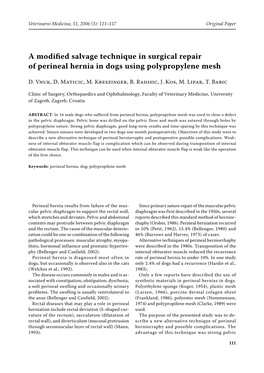 A Modified Salvage Technique in Surgical Repair of Perineal Hernia In