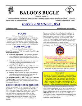 BALOO's BUGLE Volume 16, Number 6 "Make No Small Plans
