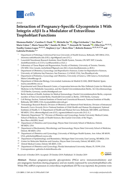 Interaction of Pregnancy-Specific Glycoprotein 1 with Integrin Α5β1 Is a Modulator of Extravillous Trophoblast Functions