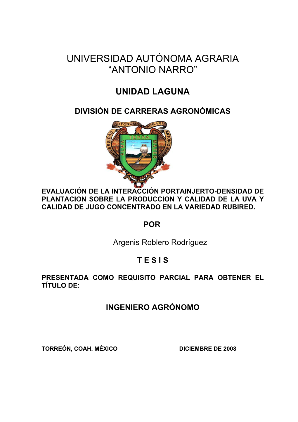 Universidad Autónoma Agraria Antonio Narro