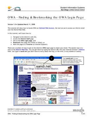 Finding & Bookmarking the OWA Login Page
