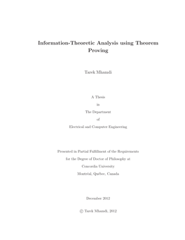 Information-Theoretic Analysis Using Theorem Proving