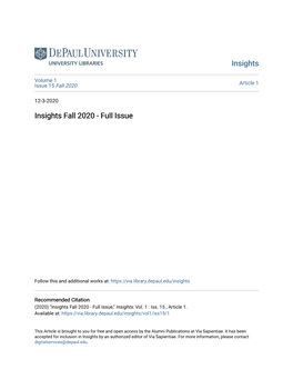 Insights Fall 2020 - Full Issue