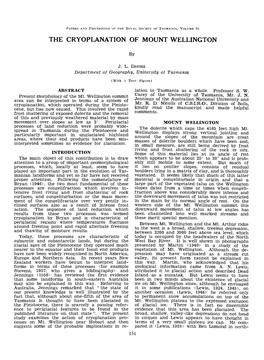 The Cryoplanation of Mount Wellington