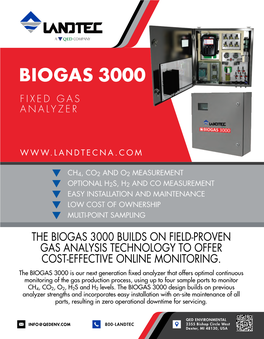 Biogas 3000 Fixed Gas Analyzer