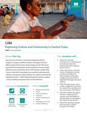 Exploring Culture and Community in Central Cuba 9 DAYS | Choose Your Dates