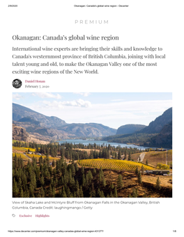 Okanagan: Canada's Global Wine Region - Decanter