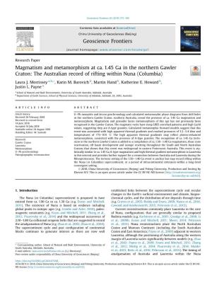 Magmatism and Metamorphism at Ca. 1.45 Ga in the Northern Gawler Craton: the Australian Record of Rifting Within Nuna (Columbia)