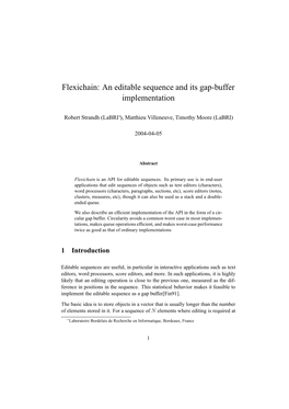 Flexichain: an Editable Sequence and Its Gap-Buffer Implementation