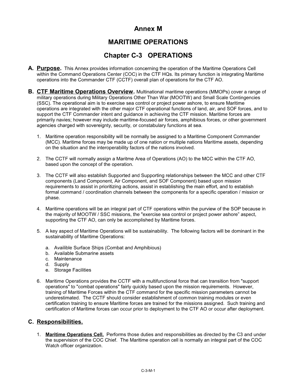 Chapter C-3 OPERATIONS