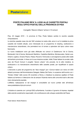 Poste Italiane Rifa' Il Look Alle Cassette Postali Degli