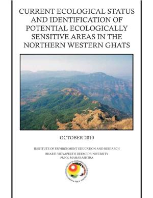 Current Ecological Status and Identification of Potential Ecologically Sensitive Areas in the Northern Western Ghats
