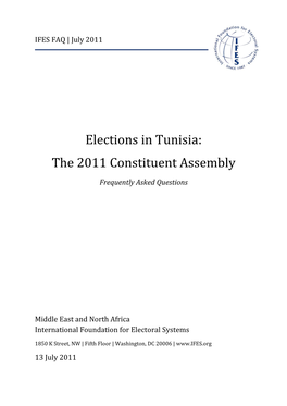 Elections in Tunisia: the 2011 Constituent Assembly