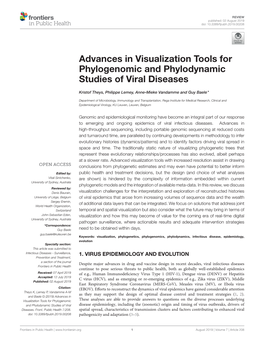 Advances in Visualization Tools for Phylogenomic and Phylodynamic Studies of Viral Diseases