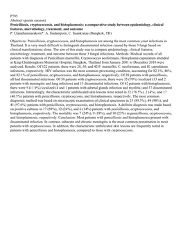 Penicilliosis, Cryptococcosis, and Histoplasmosis: a Comparative Study Between Epidemiology, Clinical Features, Microbiology, Treatment, and Outcome P